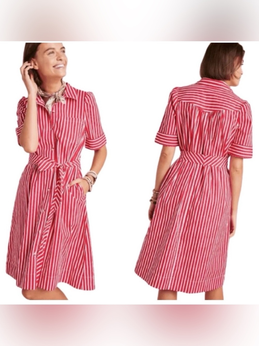 Anthropologie Maeve Kiana Striped Shirt Dress , Small - Picture 3 of 10